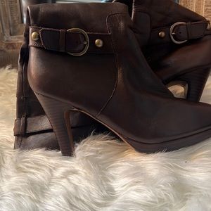 Brown leather boots